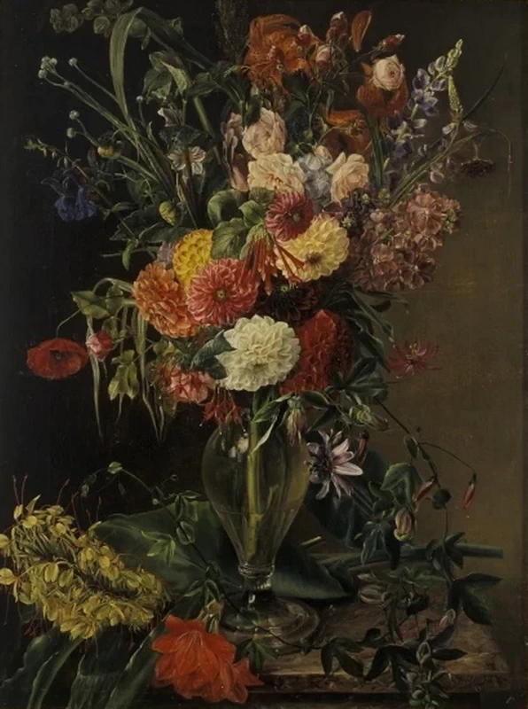 Julie Wilhelmine Hagen - Schwarz, Natura morta con fiori, Art Museum of Estonia's